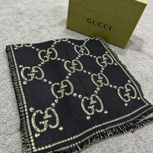 GUCCI GG Monogram Jacquard Wool Scarf
